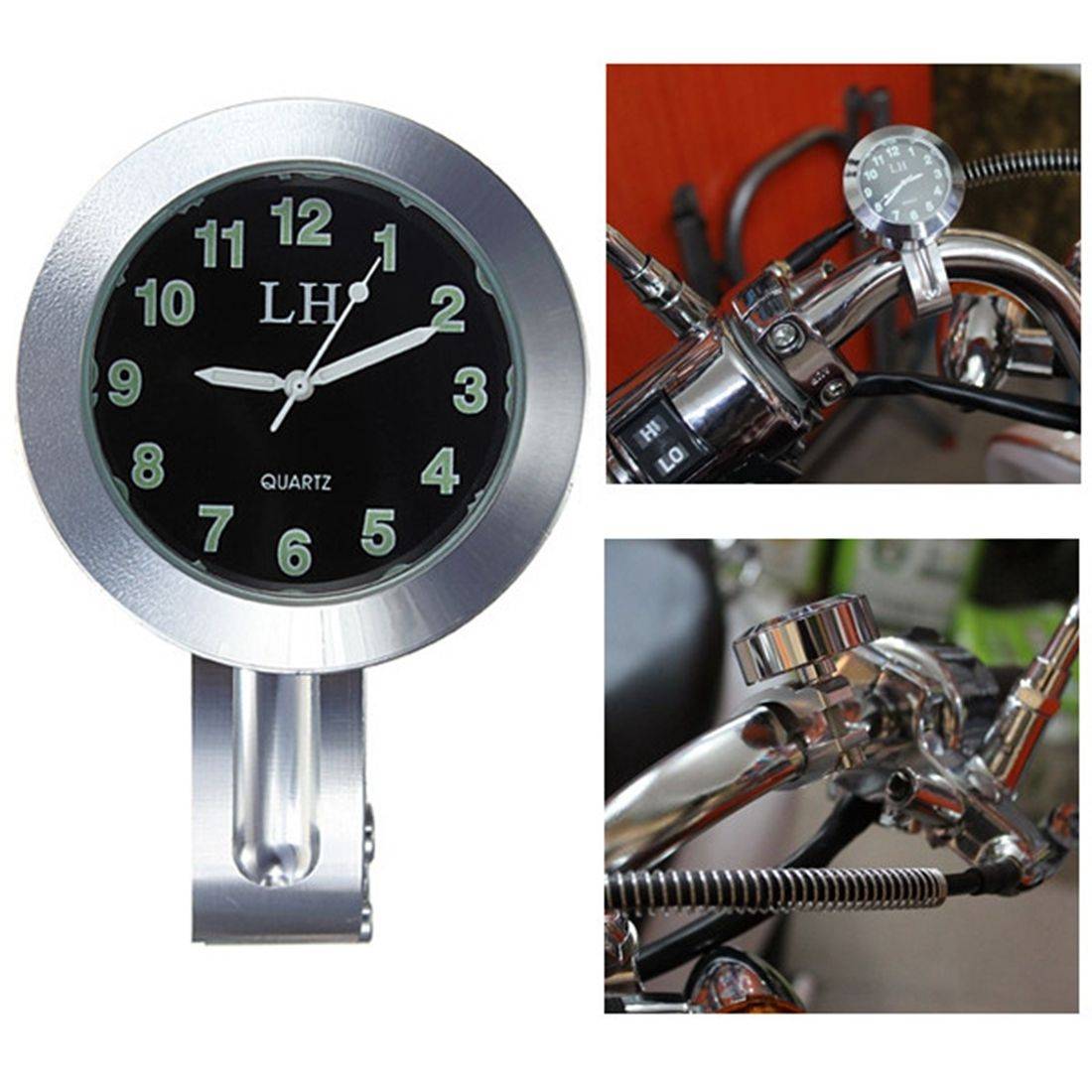 1pcs 4cm Universal Motorcycle Handlebar Mount Dial Clock Waterproof New Fits for 7/8&quot to 1&quot handlebar | Автомобили и